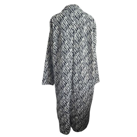 Fashion Nova Wild Behavior Zebra Wool Trench Coat XL NWT Animal Print - Picture 4 of 13